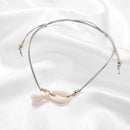 Boho Tassel Shell Pendant Anklet For Women Girl Gray Rope Adjustable Anklet