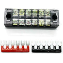 Dual Row 6P Screw Block and Pre Insulated Terminal Barrier Strips Red+Black