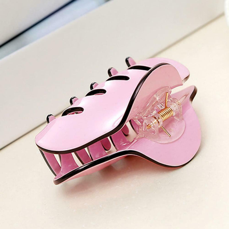 Women Hair Clip Girl Hair Claw Clamps Ladies Hairpins Headwear Gift (Pink) A