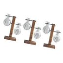 3PC Plants Hydroponic Vase with Retro Wooden Stand Office Desk Wedding Decor