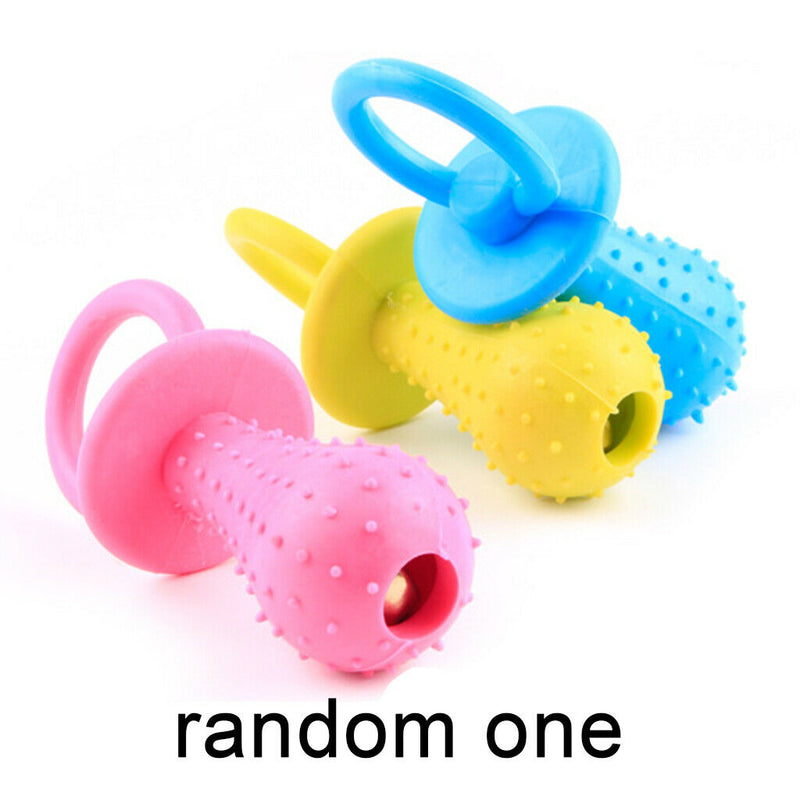 3Pcs Bite Resistant Bell Rubber Pacifier Pet Dog Puppy Molar Chew Training Toys