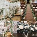 Artificial Eucalyptus Garland with Rose 2PCS Wedding Arch Decorations Green T3L7