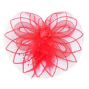 Flower Feather Fascinator Headband Hat Wedding Prom Ladies, Red