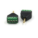Video AV 3.5mm 4 Pin Male to AV Screw Terminal Stereo Jack Block Plug ConnectorZ