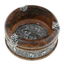 Leopard Print Creative Solid Wooden Ashtrays Round Thailand Style Ashtrays