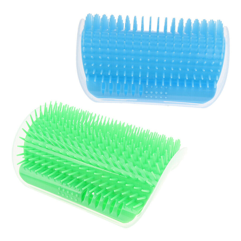 2 X Pet Cat Wall Corner Grooming Massage Self Groomer Brush Hair Cleaner