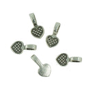 200pcs Heart Shape Glue on Bail Earring Bails For Glass Tile DIY Pendants