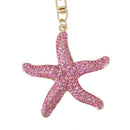 Pretty Sparkling Starfish Keychain Keyring Crystal Rhinestones Purse Pendan V9A6