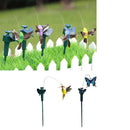 Set of 2 Garden Stakes Automatic Fluttering Butterfly & Bird Stakes Yard Plant