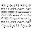 Women Music Note Water Transfer Nail Stickers Nail Tip Art Decals ManicureD S1K7
