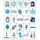 100Pcs Grils' Blue Graffiti Animal Cartoon Computer Stickers Luggage Car Decals