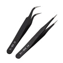 2X Anti Static Picking Tools Portable Nail Art Gem Eyelash Tweezers-Beau.AU