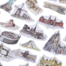 42pcs cities tower labelstickers DIY scrapbooking stickers travelworld stickerBX
