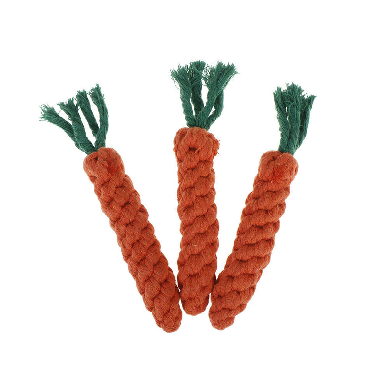 Chew Toys Braided Cotton Rope Carrot Durable Dog Teeth Cleaning For Pet Bite  TE