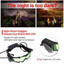 Adjustable Elastic Band Night Vision Goggles Glasses Eye Shield With LED