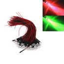 40pcs Red+Green 5mm LED Light Lamp DC 3V-42V 20mA 0.1W 20cm Wire