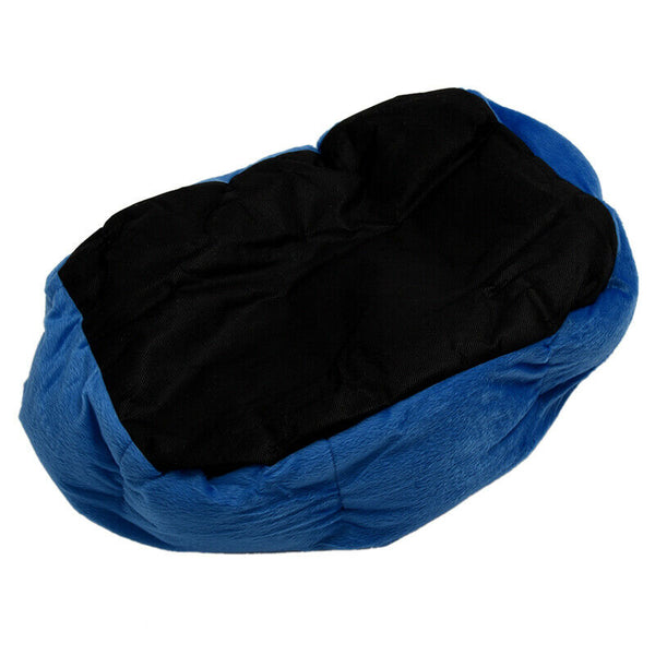 Blue Warm Indoor Soft Fleece Puppy Pets Dog Cat Bed House Basket With Mat w W9X1