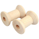 10Pcs Wooden Empty Thread Spools Natural Color 29mm x23mm E2T6