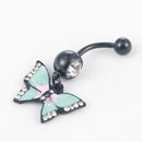 Fashion Butterfly Button Body Piercing Navel Ring Stainless Steel Jewelry