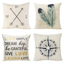 Decorative Throw Pillow Covers Set of 4 Cotton Linen Cushion Covers 18 x 18 M1S2