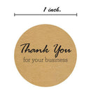 1 Inch Round Kraft Thank You For Your Business Stickers/500 Labels Per Roll