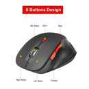 2.4Ghz Wireless Mouse Ergonomic Mice 6 Buttons 2400Dpi 4 Adjustment Levels