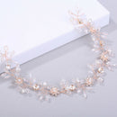 Rhinestones Pearls Flower Wedding Headband Bridal Hair Accessories Party 30cm FT