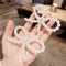 Girl Pearls Bowknot Barrette Korean Women Fringe Hair Clip Ponytail Headwear