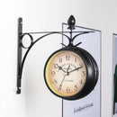 European-Style Double-Sided Wall Clock Creative Classic Clocks Monochrome