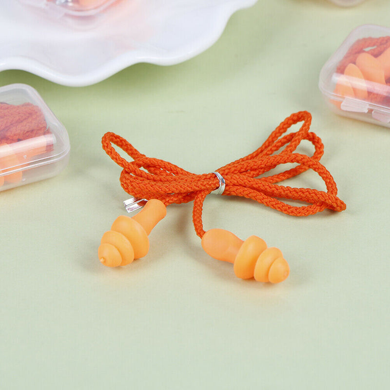 1Pc Soft silicone ear plug reusable hearing protection earplug with cordSE