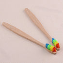 2 pcs Rainbow Bamboo Soft Fibre Toothbrush Biodegradable Teeth Brush