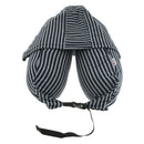 Adults Portable Soft Striped Neck Pillow Neck Support Train Airplane Car Bus