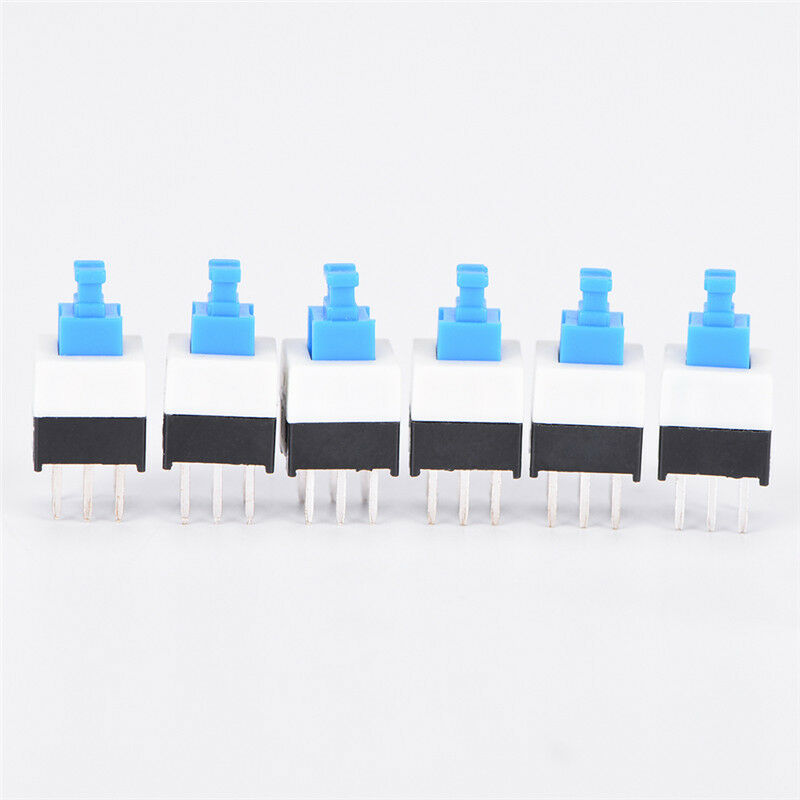 20pcs 7*7mm PCB 6 Pin Push Tactile Power Micro Switch Self Lock On/Off FT