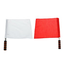 Set of 2 Athletic Linesman Flag Hand Stick Handheld Flags with Stainless Steel