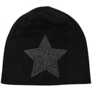 Unisex Men Women Classic Star Rhinestone Slouch Beanie Cap Cotton Hat Black V6G9