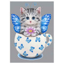 DIY 5D Diamond Embroidery Cup Cat Painting Cross Stitch Craft Home Decor 30x40cm