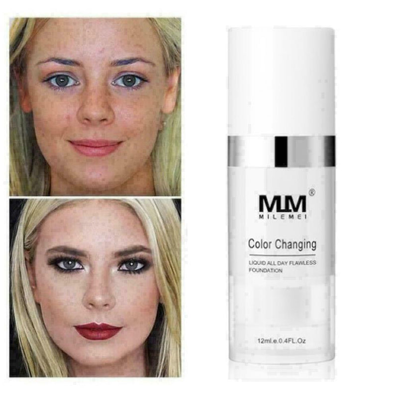 12ml Liquid Foundation Color Changing Makeup Base Nude Cover Concealer W7S5 L0L9