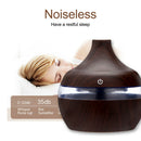 Aroma Oil Diffuser Ultrasonic Wood Grain Air Humidifier (Dark wood grain)