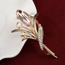 Fashion Rhinestone Champagne Brooch Pin Women Wedding Bridal Party Flower C Z5Q7