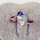 Womens Cubic Zircon Crystal Rhinestone Ring Open Adjustable Fashion Jewelry