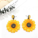 Exaggerated Sunflower Ear Dangle Korean Women Studs Earrings Jewelry Gift