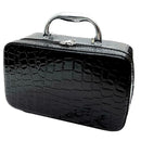 Small Square Solid Handbag Mirror Cosmetics Storage Bag Makeup Bags (Black) A