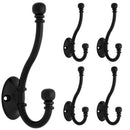 FBCHHB5-FB-C Ball End Coat and Hat Hook (5-Pack), Flat Black, 5-Pack