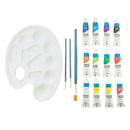 Acrylic Paint Set 12 Colors 3 Paint Brush Included Palette and Nylon Brushes for