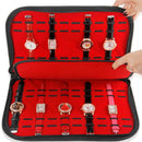 Leather Velvet 20 Watches Storage Bag Organizer Holder Display Box Case
