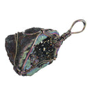 New Natural Wrap Rainbow Titanium Crystal Agate Druzy Quartz Geode Pendant Bead