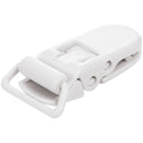 50 pcs Pacifier clip suspender strap white plastic clip