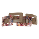 2Pcs French Barrette Leopard Print Hair Clip Bands Hair Accessories