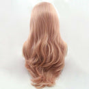 Fashion Pink Wig Glueless Long Natural Wavy Middle Part Synthetic Wigs For  U8S6