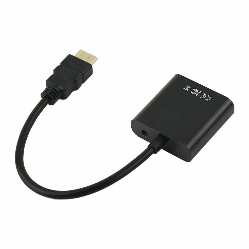 Fasdga HDMI to VGA converter adapter + 3.5 mm audio jack full HD 1080P blackV6U4